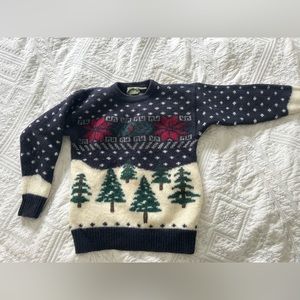 100% wool vintage Wind River knit Christmas sweater women’s Sm or XS